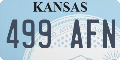 KS license plate 499AFN