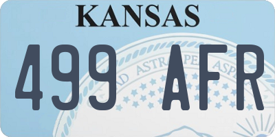 KS license plate 499AFR