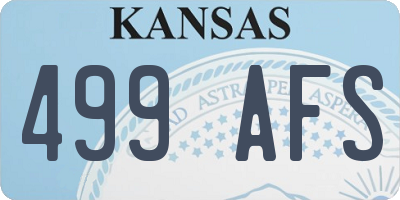 KS license plate 499AFS