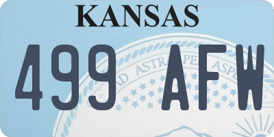 KS license plate 499AFW