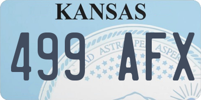 KS license plate 499AFX