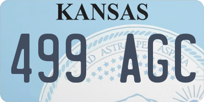 KS license plate 499AGC