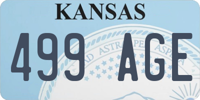 KS license plate 499AGE