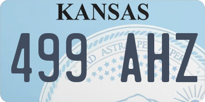 KS license plate 499AHZ