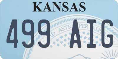 KS license plate 499AIG