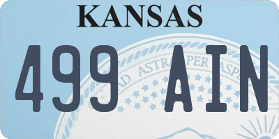 KS license plate 499AIN