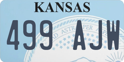 KS license plate 499AJW