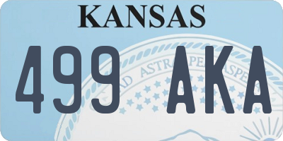 KS license plate 499AKA