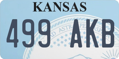 KS license plate 499AKB