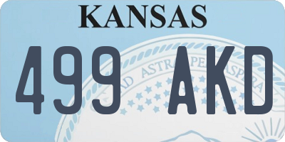 KS license plate 499AKD