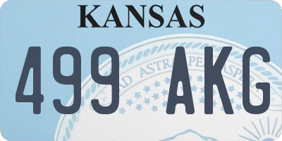 KS license plate 499AKG
