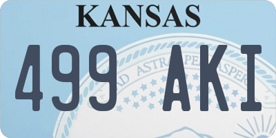 KS license plate 499AKI