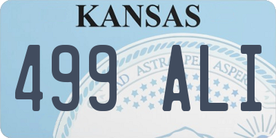 KS license plate 499ALI