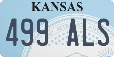 KS license plate 499ALS