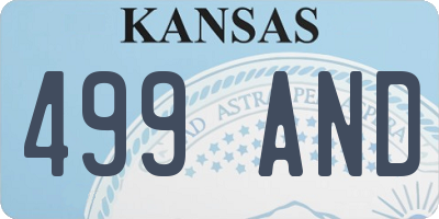 KS license plate 499AND