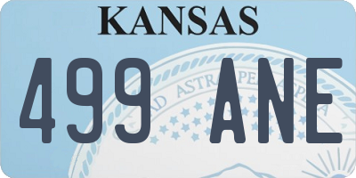 KS license plate 499ANE