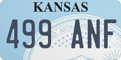 KS license plate 499ANF