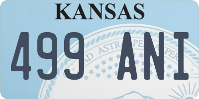 KS license plate 499ANI
