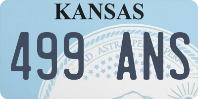 KS license plate 499ANS