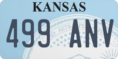 KS license plate 499ANV