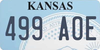 KS license plate 499AOE