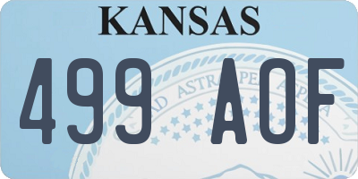 KS license plate 499AOF