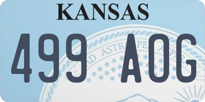 KS license plate 499AOG