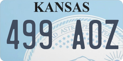 KS license plate 499AOZ