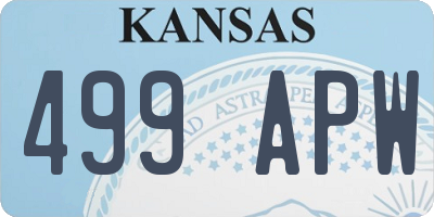 KS license plate 499APW
