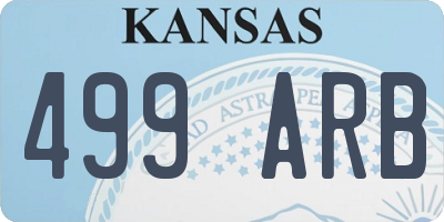 KS license plate 499ARB