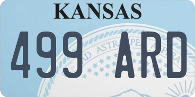 KS license plate 499ARD
