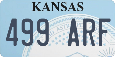 KS license plate 499ARF