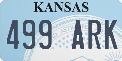 KS license plate 499ARK