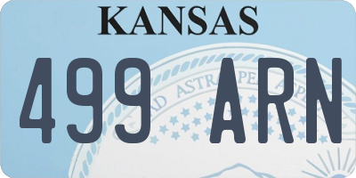 KS license plate 499ARN