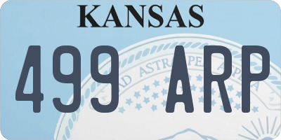 KS license plate 499ARP