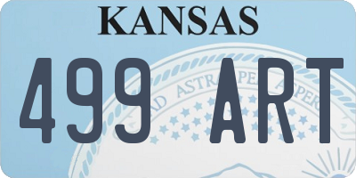 KS license plate 499ART