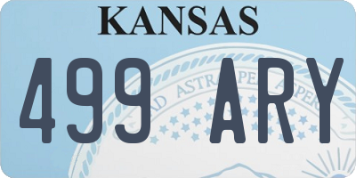 KS license plate 499ARY