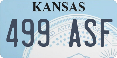 KS license plate 499ASF