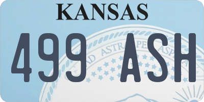 KS license plate 499ASH