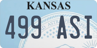KS license plate 499ASI