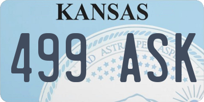 KS license plate 499ASK