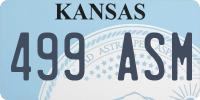 KS license plate 499ASM