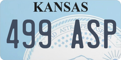 KS license plate 499ASP