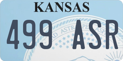 KS license plate 499ASR
