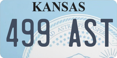 KS license plate 499AST