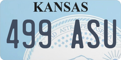 KS license plate 499ASU