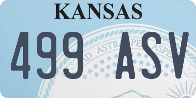 KS license plate 499ASV