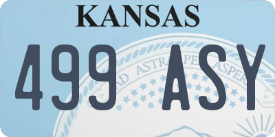 KS license plate 499ASY