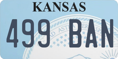 KS license plate 499BAN