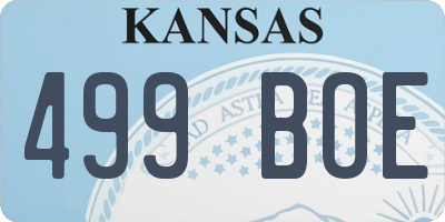 KS license plate 499BOE